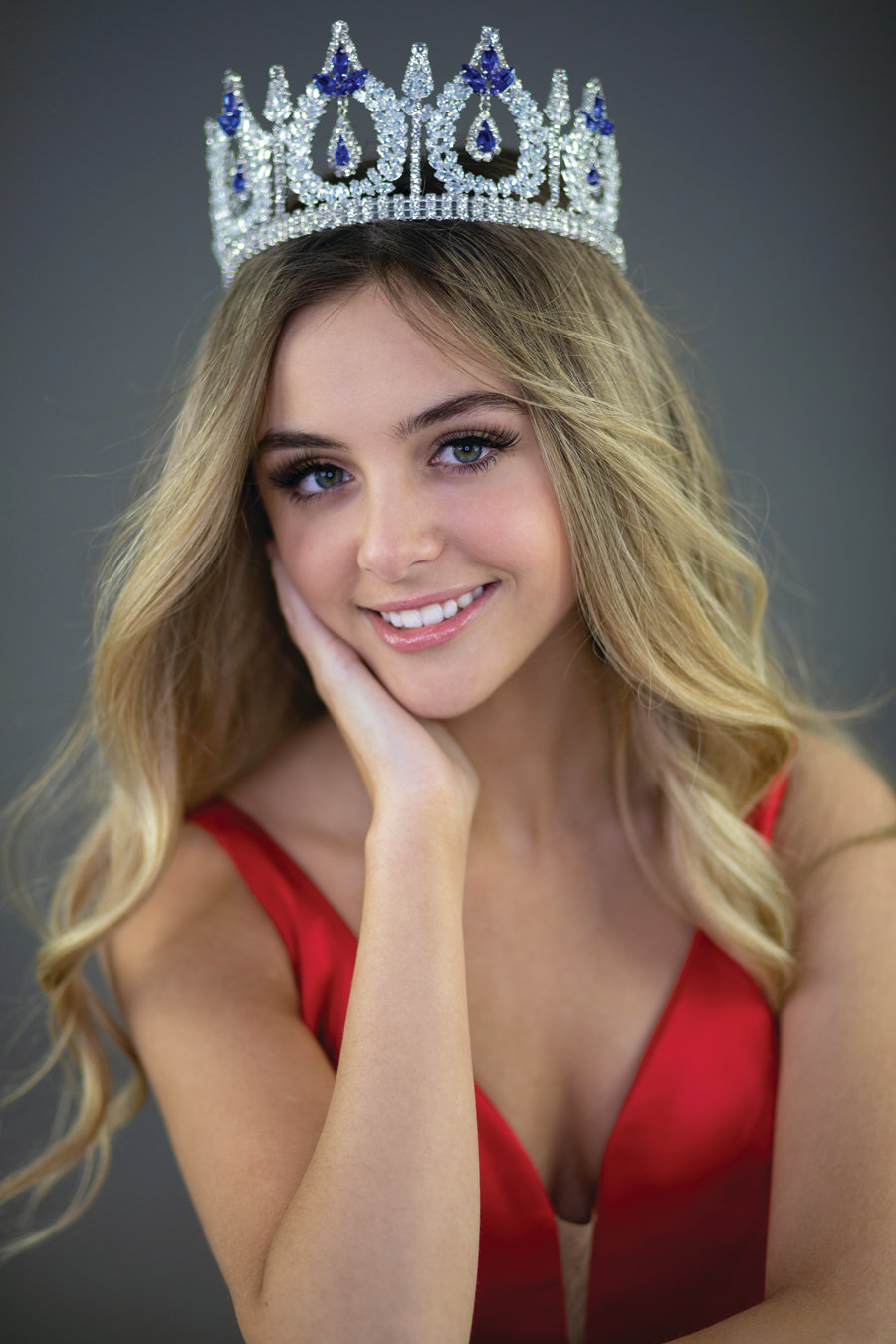 CLASSIC CROWN: Miss Teen Rhode Island North America Sophia Skaltsis, who lives in Warwick and attends The Prout School in South Kingstown, is all smiles while wearing her prestigious crown.